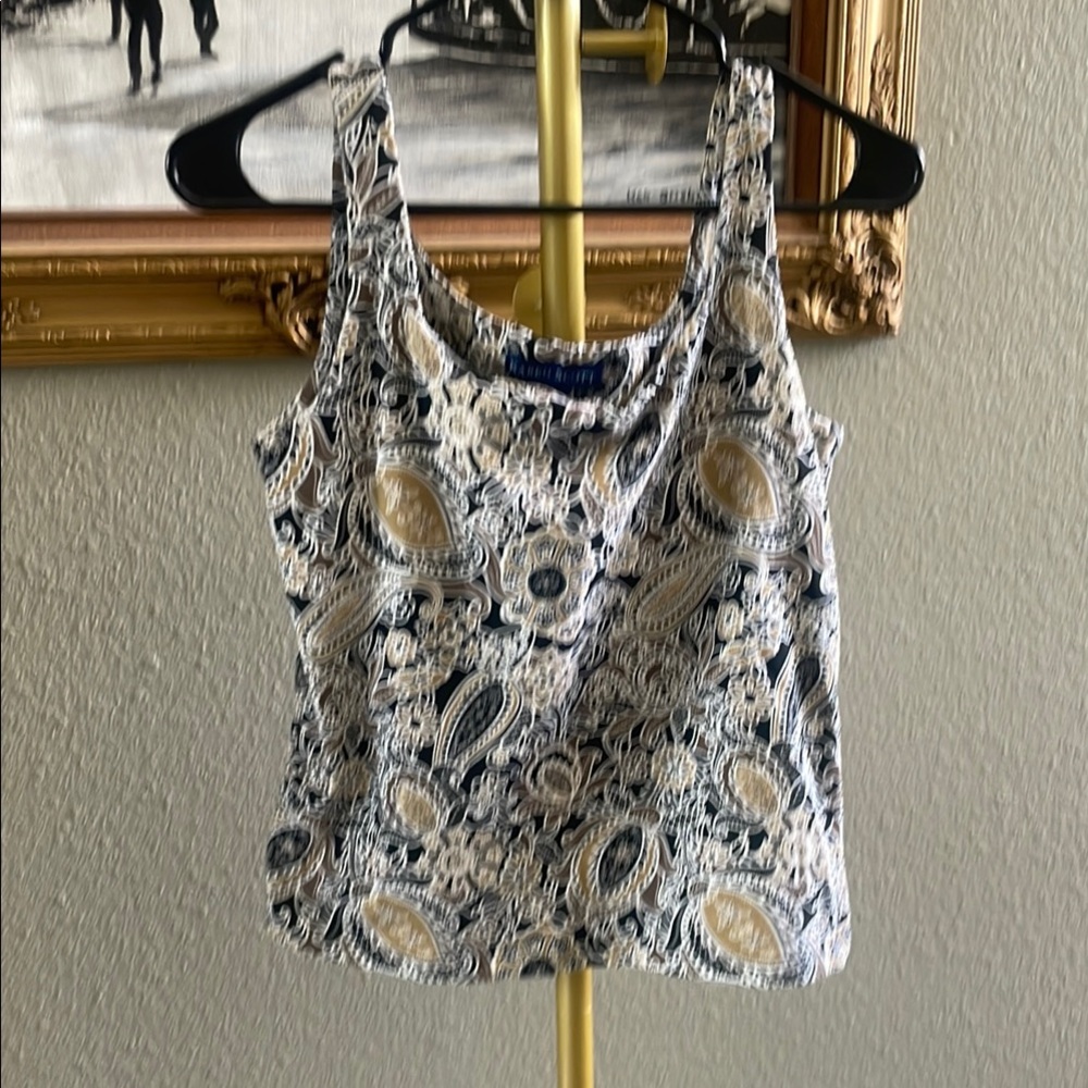 Karen Scott Black and White Fitted Tank Top